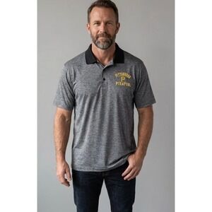MLB Genuine Merchandise Pittsburgh Pirates Polo Shirt Mens XL Grey Heather